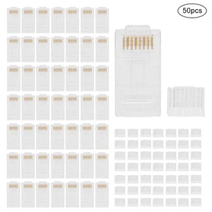 50x Ethernet RJ45 Connector Unshielded Network 8P8C Connector Modular Plug C NEW - Afbeelding 1 van 12