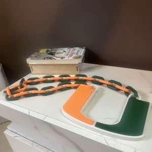 Miami Hurricanes Oversized Chain Necklace NCAAF Fan - Picture 1 of 5