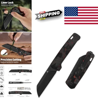 Cuchillo Plegable Ambidiestro 3.06 Pulgadas Hoja D2 Rodamientos de Bolas de Cerámica Ligero Foto 1 de 4