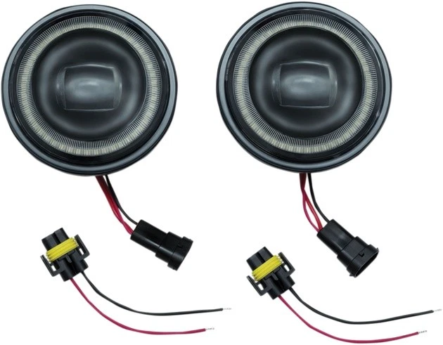 Lámparas de paso LED Kuryakyn 4-1/2" Orbit Vision con halo blanco negro 2466 indio Foto 1 de 1