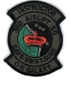 PATCH USAF 3RD AIRLIFT SQ AS INSTRUCTOR SUBD C-5 GALAXY DOVER AFB AS-24 - Picture 1 of 1