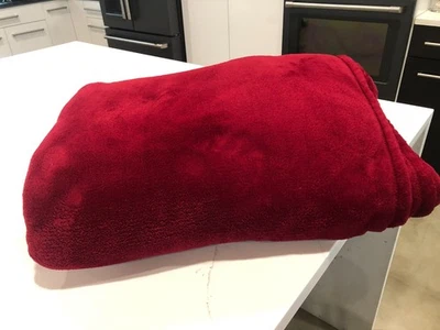 Manta Berkshire 105"x88" rojo vino 100 % poliéster felpa gruesa suave polar Foto 1 de 4