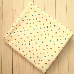 White Cotton Flannel Fabric with Multi-Colored Scattered Hearts 1 1/2 yards - Picture 1 of 4
