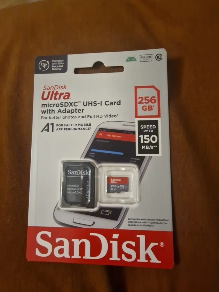 SanDisk Ultra 256GB microSDXC UHS-I Card with an included SD adapter *Brand New - Image 1 of 4
