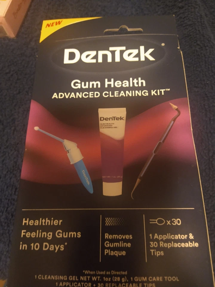 Paquete de 4 Kit de limpieza de salud de encías Dentek 1 aplicador 30 puntas reemplazables 8/26 Foto 1 de 1
