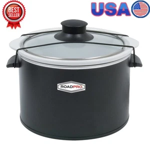 12-Volt 1.5 Quart Slow Cooker Black Electric Cookers Removable Dishwasher Safe - Picture 1 of 3
