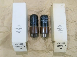 1 par STC Brimar 6SN7GTY CV1988 (B65.ECC32) NOS válvula de tubo militar HECHO EN REINO UNIDO - Imagen 1 de 2