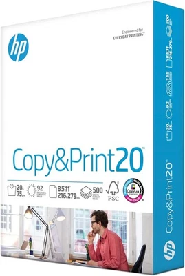 HP Printer Paper | 8.5 x 11 Paper | Copy &Print 20 lb | 1 Ream Case - 500 Sheets - Image 1 of 4