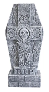 24" Blow Mold "RIP" Skull Staked Halloween Tombstone Outdoor Haunted House Decor - Picture 1 of 8
