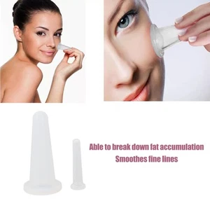 2pcs Cupping Therapy Set Silicone Vacuum Massage White Small Facial Cupping BAK - Bild 1 von 24