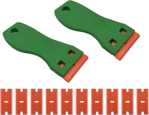 Plastic Razor Blade Scraper - 2 PCS Sticker Scraper Tool and 20 PCS Double Edged - Picture 1 of 1