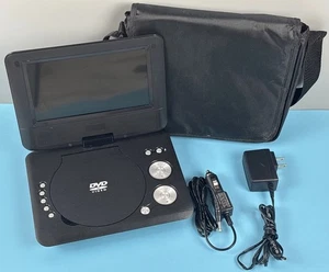 Portable DVD Player ONA16AV008; 7” Swivel Screen w/AC Adaper, Car Adapter, & Bag - Picture 1 of 16
