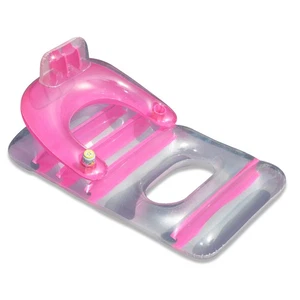 Swim Central 66" Water Sports Pink Clear Classic Inflatable Pool Lounge - Picture 1 of 2