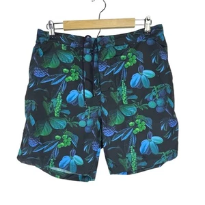Scotch & Soda Men's Black Hawaiian Swim Trunks Size XL Green Blue Fruit - Picture 1 of 6