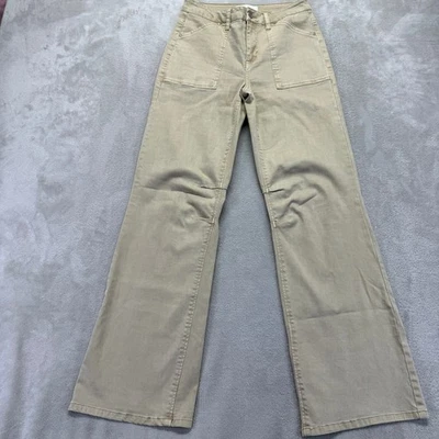 Risen Jeans Womens 3/26Tummy Control Wide Leg High Rise Utility Style in Sand - Image 1 of 4