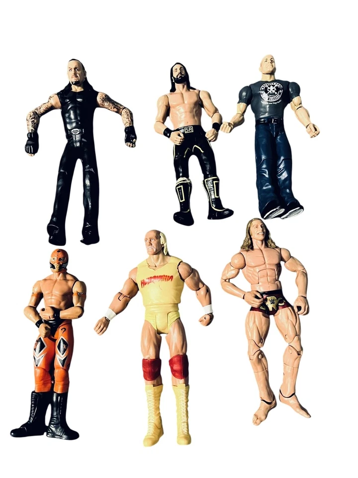 Lote de 6 figuras de acción de lucha libre WWE Undertaker Rollins Hogan Riddle Rey Cena Foto 1 de 4