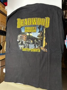 2006 HARLEY DAVIDSON DEADWOOD SOUTH DAKOTA Short Sleeve shirt Size XL Black USA - Picture 1 of 4