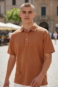 Polo Boglioli Milano Hombre Modelo 91409 Hecho en Italia Lujo Naranja - Imagen 1 de 8