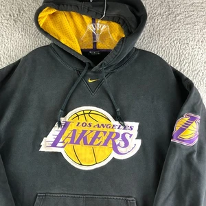 Vintage Nike Team Los Angeles Lakers Large Black Faded Hoodie Center Swoosh NBA - Bild 1 von 13