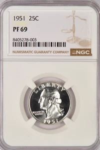1951 Washington Quarter Proof NGC PF 69 PR69 Gem Silver Coin 25C - Picture 1 of 2
