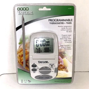 Taylor ~ 1470N Digital Cooking Programmable Thermometer with Probe & Timer ~ New - Picture 1 of 8