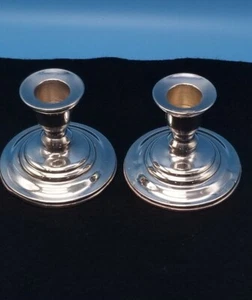 Set/2. Vintage Empress Weighted .950 Sterling Silver Candlestick Holders 2 3/4” - Picture 1 of 9