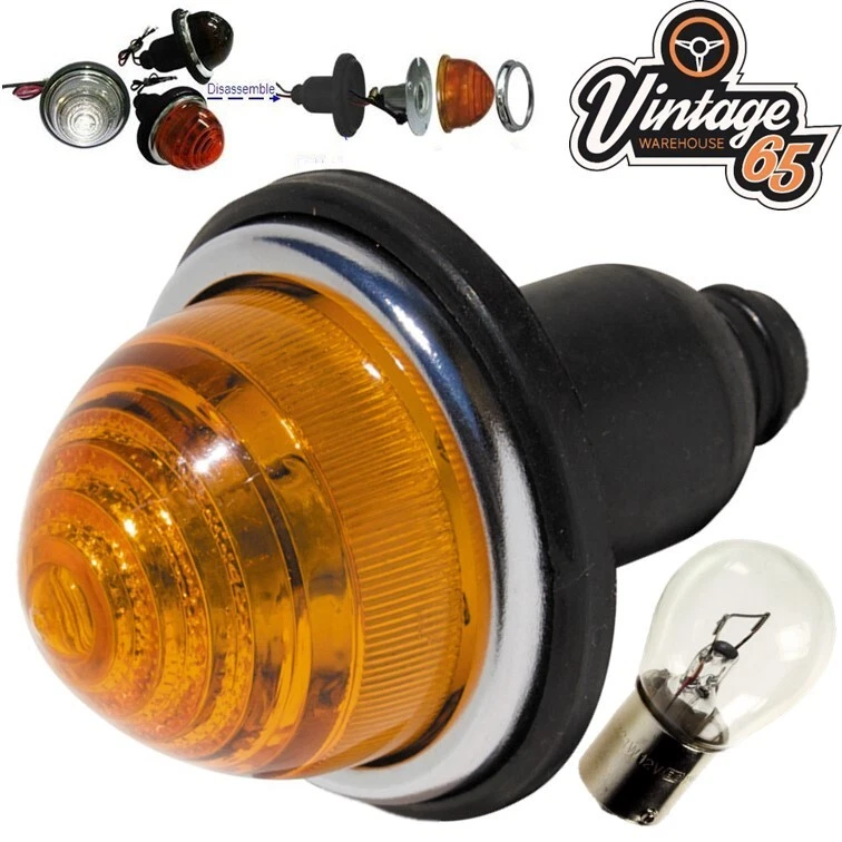 Amber Indicator Light Classic Mini Austin Minor For Land Rover Lucas Style 12v - Image 1 of 1