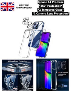 iPhone 14 Pro Case 6 in 1 Clear Case Designer Case, 360° Protection UK - Picture 1 of 15