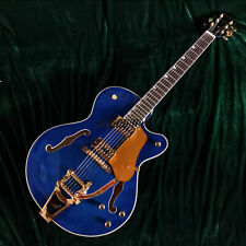 Gitara elektryczna Starshine Blue L5 płomienisty klon top mostek jazzowy złoty sprzęt