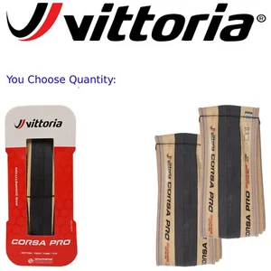 Vittoria Corsa Pro 700c Tanwall Tubeless TLR Bike Tire Pick Size 24 26 28 30 32 - Picture 1 of 4