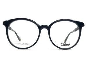 Chloe Eyeglasses Frames CH0006O 006 Polished Black Round Full Rim 52-17-145 - Picture 1 of 12