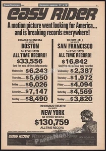 EASY RIDER - Original 1969 Trade box office AD / poster _ Boston _ San Francisco - Picture 1 of 1