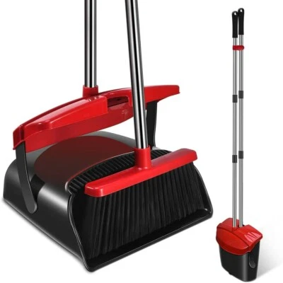 Mosuch Broom and Dustpan Set, Home Use Kitchen Outdoor  Rubber Broom,Long Handle - Image 1 of 4