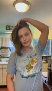 Vintage Blue The Perfect Day Bass Fishing T-Shirt Size Large - Picture 1 of 4