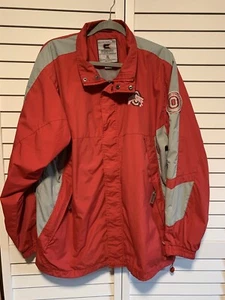 Vintage Ohio State Buckeyes Jacke Gr. XL Mantel OSU Colosseum Athletics Rot Full Zip - Bild 1 von 12