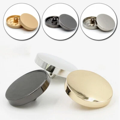 10Pc Round Flat Buttons Metal Sewing Knitwear Coat Craft Replacement Accessories - Image 1 of 4