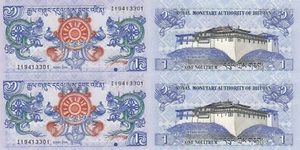Bhutan 1 Ngultrum (2006) - Dragon/Palace, p-27a, B216a UNC - Picture 1 of 3