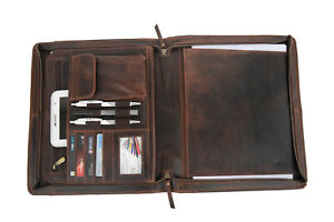 Buffalo Leather Portfolio Padfolio Business Organizer A4 Document Case Folder