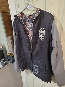Vtg. LINE SKI CO Mens Medium Ski Coat/Vest 2-N-1 Hooded Waterproof BLACK Jacket - Picture 1 of 15