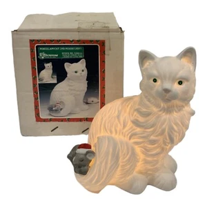 Vtg House Of Lloyd 1989 Porcelain Cat & Mouse Light Figurine With Box #530044 - Picture 1 of 12