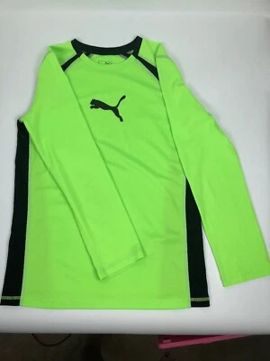 Camisa deportiva de manga larga para niños PUMA talla L (14-18) verde neón, usada Foto 1 de 3