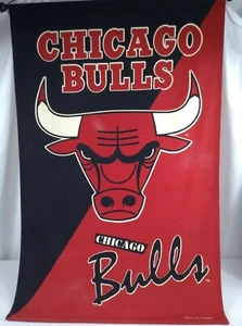 Banner colgante de pared de lona de la NBA Chicago Bulls 1995 43x28 - manchas descoloridas - Imagen 1 de 8