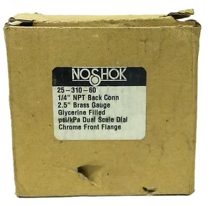 NOSHOK 25-310-60-1/4-BT3 0-60 psi Glycerine Filled Chrome Plated Pressure Gauge - Picture 1 of 3