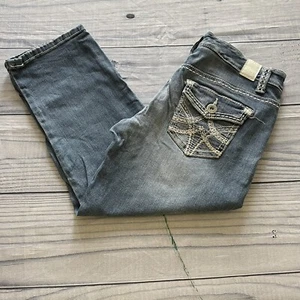 Maurices Cropped Jeans, Size 3/4, Denim, Blue, Low Rise, Cotton Blend - Picture 1 of 9