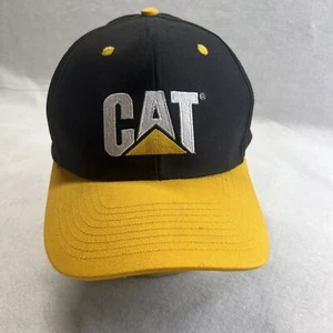 Caterpillar CAT Snapback Hat Cap Trucker Black Yellow Bill Logo By CYRK - Picture 1 of 8