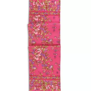 April Cornell Penny's Patio 100% Cotton Table Runner Bright Pink Rose Purple - Picture 1 of 5
