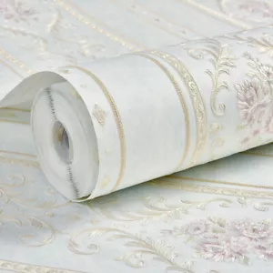 Retro Luxury Wallpaper Deep Embossed Flower Textured Non-woven Wall Decor - Picture 1 of 23