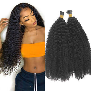 Afro Kinky Curly I Tip Hair Extension Pre Bonded Hair Mongolian 4B 4C I Tip Hair