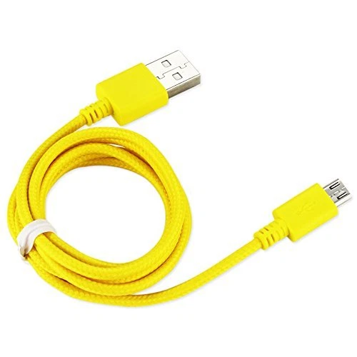 Reiko Micro USB Data Cable for Smartphones - Retail Packaging - Yellow - Image 1 of 3