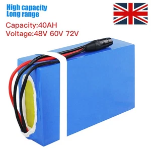 40Ah E-bike Scooter Waterproof Lithium Battery Pack for 250W-5600W 48V 60V 72V - Picture 1 of 15
